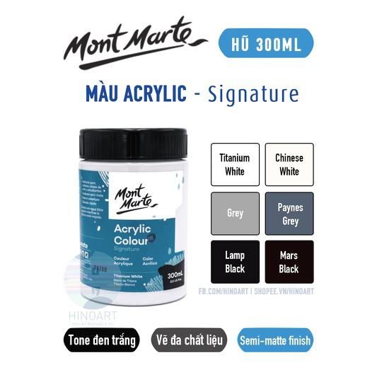 Tông tông đen, trắng màu Acrylic Mont Marte - 300ml