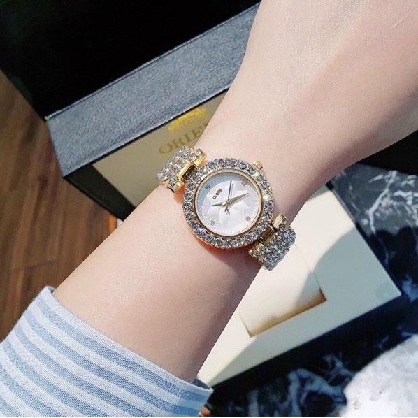 Đồng Hồ Nữ Gus987 Dây Kim Loại Đính Full Đá Sáng Lấp Lánh - Siêu Sang Chảnh