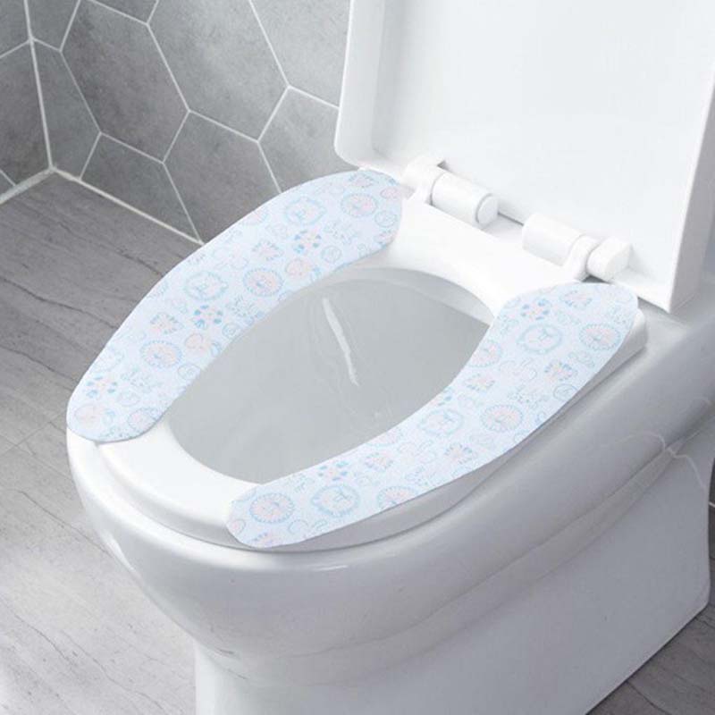 Miếng lót bồn cầu tự dính in hình thiết kế dễ thương có thể tái sử dụng