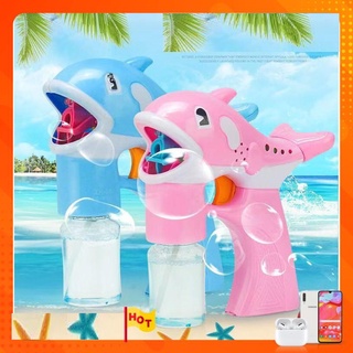  Súng đồ chơi bắn bong bóng xà phòng hình cá heo   LOẠI TO   cho bé súng bắn bong bóng - Loki Kids 