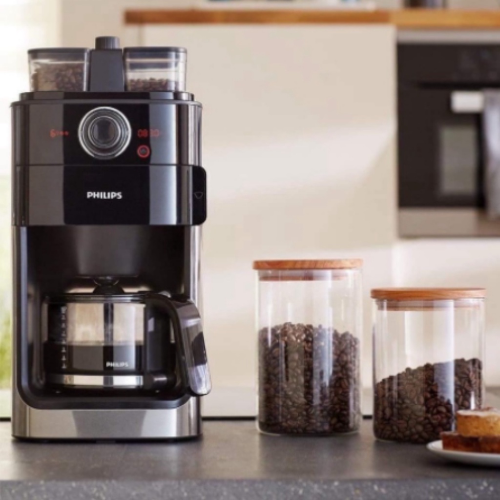 Máy pha cà phê Philips HD7769, tự động xay và pha cafe hạt/bột, Philips Grind and Brew Filter Coffee Maker