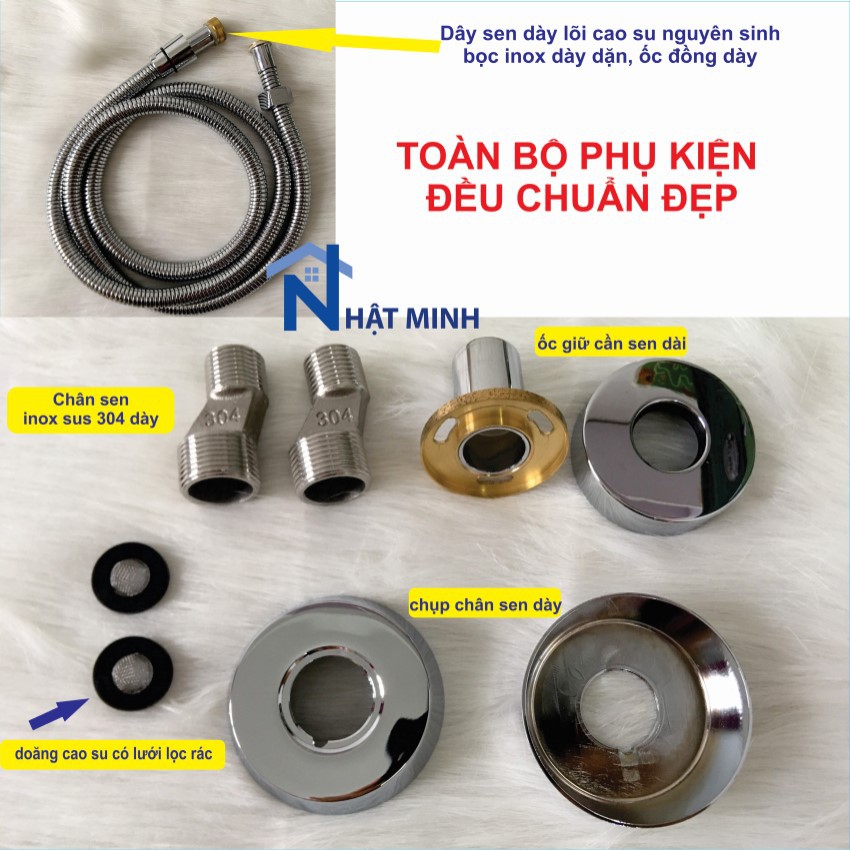 Bộ sen cây cao cấp, bộ sen cây  tắm đứng đồng mạ crom nước khỏe dễ chỉnh, dày dặn, sang trọng DP09