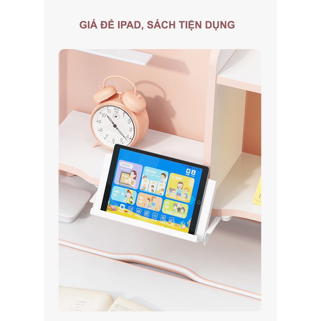 BÀN HỌC THÔNG MINH CHỐNG GÙ, CHỐNG CẬN CHO TRẺ EM DÀI 1,2M MÀU HỒNG MÃ CB-91200