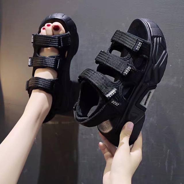 (HÀNG K CÓ SẴN) dép sandal bánh mì màu tím lịm tim 5,5cm - kèm ảnh thật 131806 sẵn đen 38