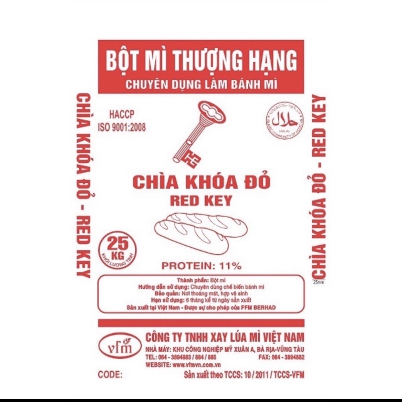 Bột Mì Đa Dụng Chìa Khoá Đỏ Số 11-13 (1kg) - HSD 3 tháng kể từ ngày sản xuất