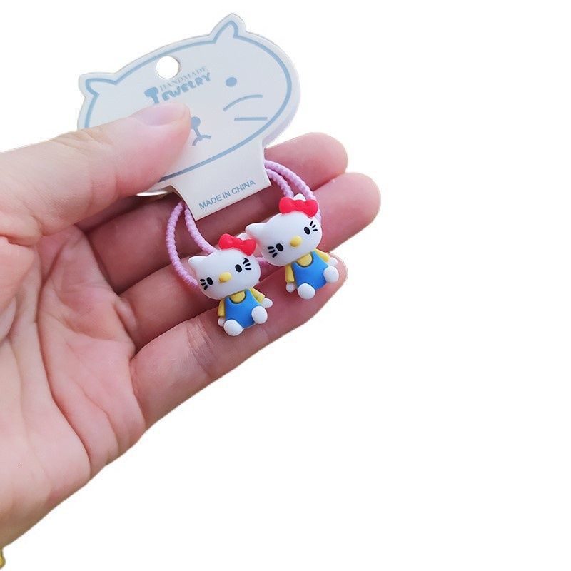 Set 2 Dây Cột Tóc Hình Hello Kitty Dễ Thương Cho Bé Gái