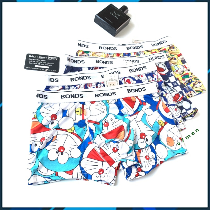 [ Free Ship ] 4 Quần sịp quần lót nam thun lạnh cao cấp họa tiết nhân vật hoạt hình doremon,chuột mickey