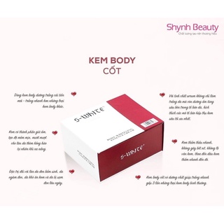 Kem body cốt s-white da trắng bật tone