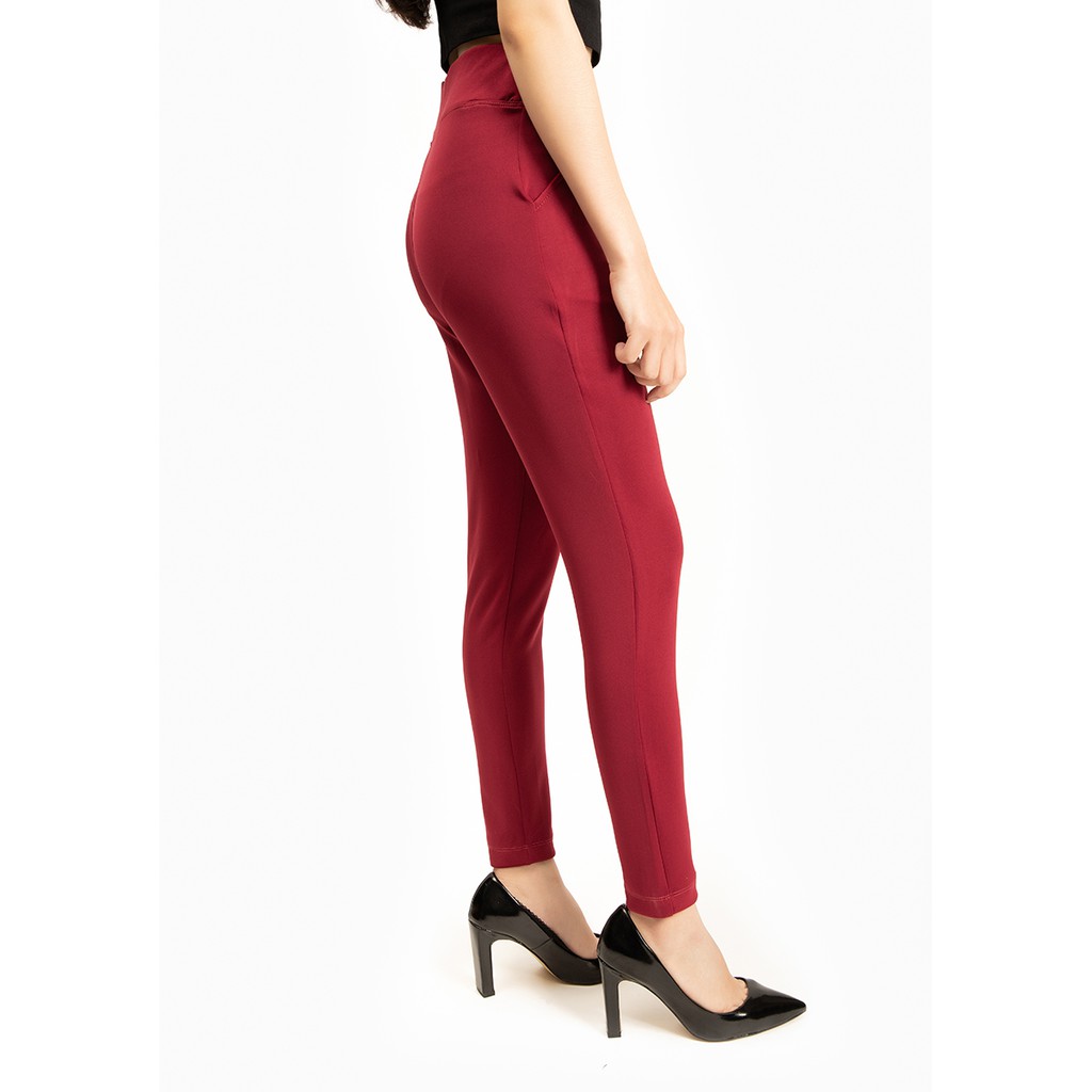 Quần Legging Nữ Bosimaz MS114 dài túi trước màu đỏ cao cấp, thun co giãn 4 chiều, vải đẹp dày, thoáng mát không xù lông.