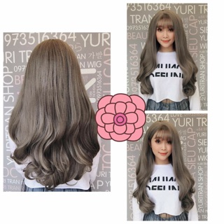 Nguyên đầu xám khói xoăn gợn nhẹ tặng lược chuyên dụng + lưới chùm đầu