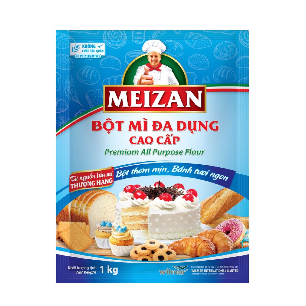 Bột mì đa dụng cao cấp Meizan 1kg/gói