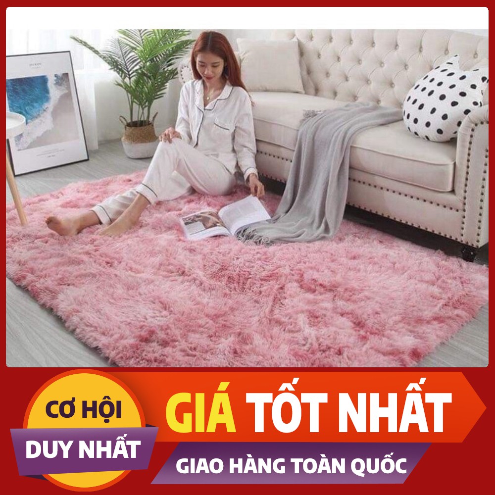 Thảm lông loang trải sàn lông dày hàng loại 1( kích thước 1m6x2m- Mặt sau chống trượt)