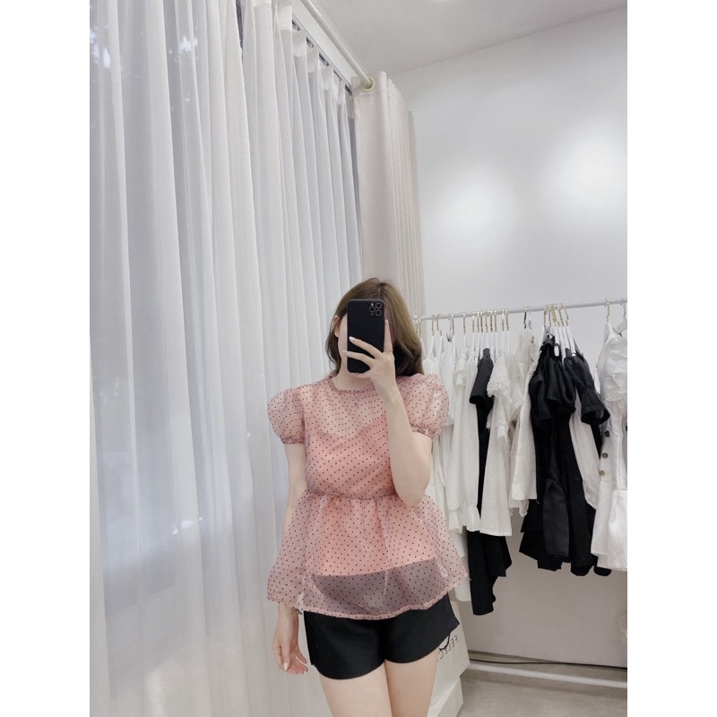 áo babydoll voan chấm bi (2 màu)