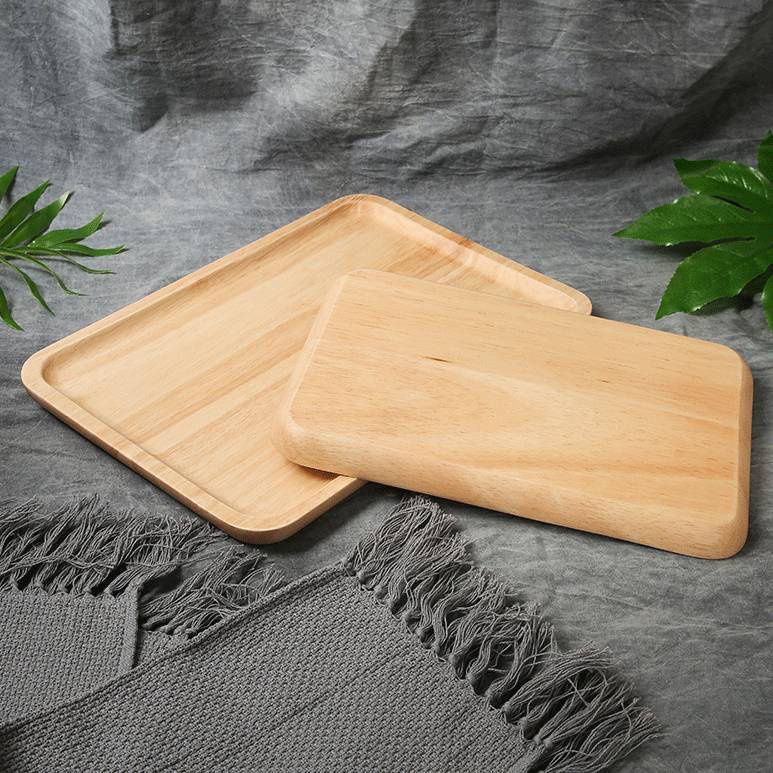 Khay gỗ đựng trà hình chữ nhật loại lớn, khay lớn đựng trà bằng tre - GIBA