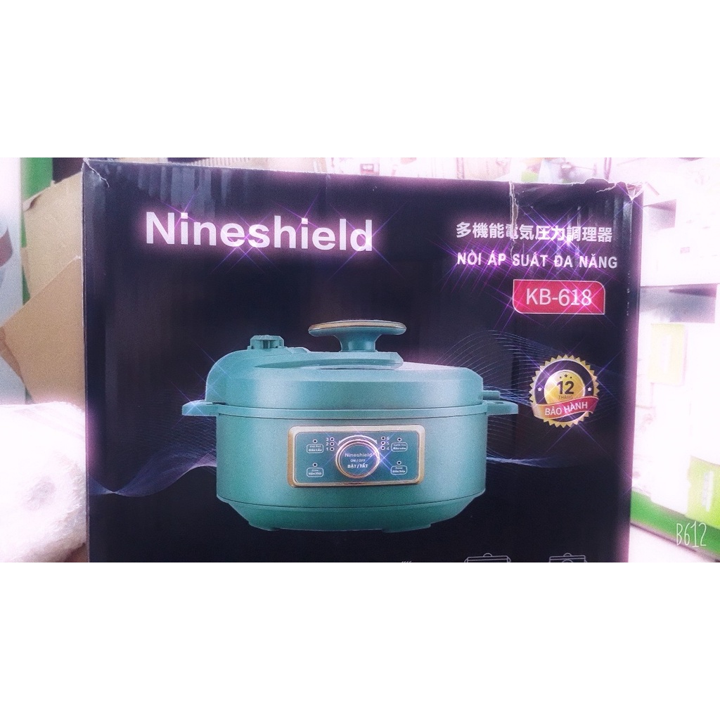 [Mã ELHADEV giảm 4% đơn 300K] NỒI ÁP SUẤT ĐA DỤNG NINESHIELD KB-618 HẦM NẤU Bảo hành 12 tháng