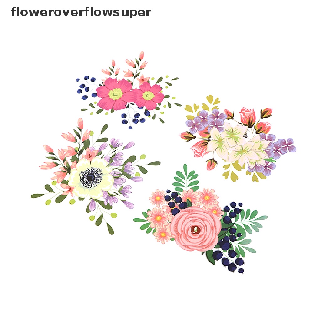 Miếng dán ủi trang trí quần áo hình hoa cách nhiệt