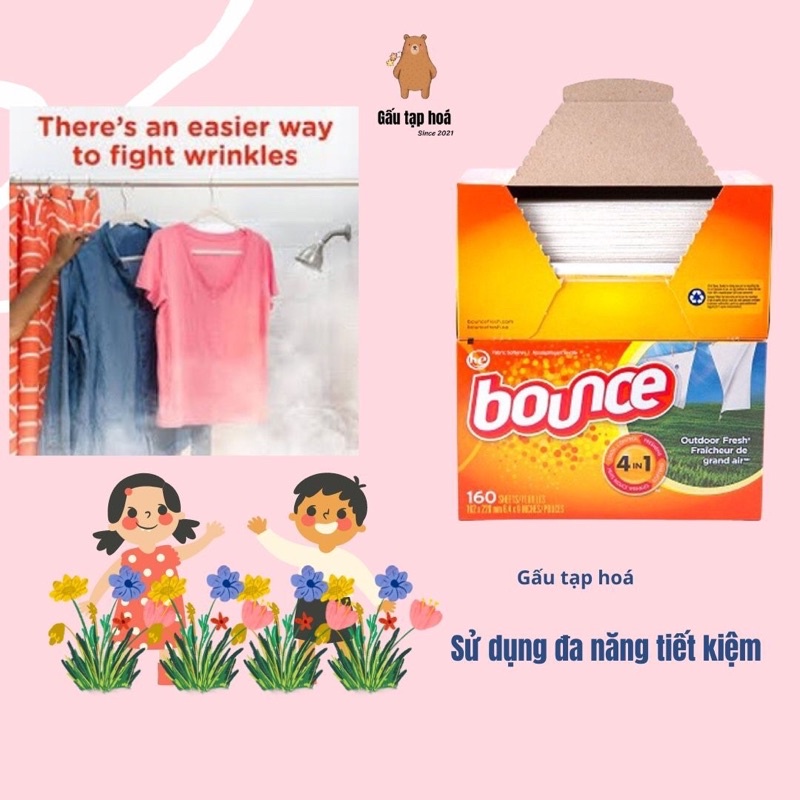 [ Tách lẻ] Giấy thơm quần áo Bounce Mỹ - Làm thơm quần áo và loại bỏ mùi ẩm mốc  - shop Gấu tạp hoá