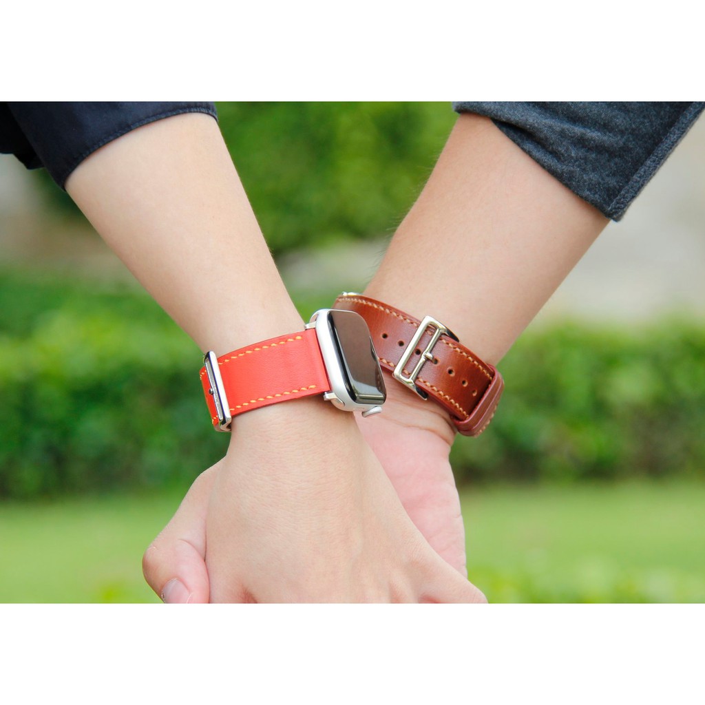 Dây đồng hồ Apple Watch màu Cam thương hiệu Lion Leather