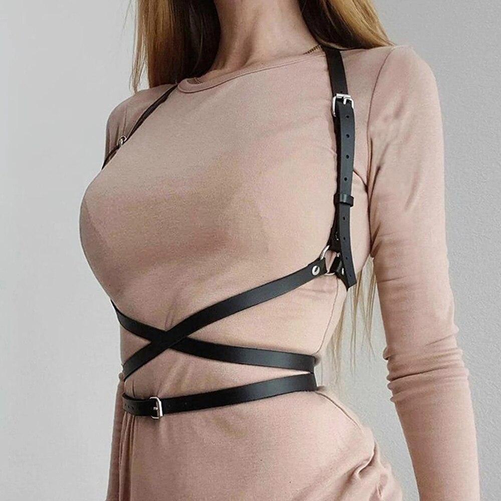 Đai Nịt Bít Tất Giả Da Phong Cách Harajuku Goth Gợi Cảm Cho Nữ