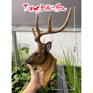 Tượng Đầu Hươu, Tượng Phong Thủy, Quà Tặng, Trang Trí Quán cafe