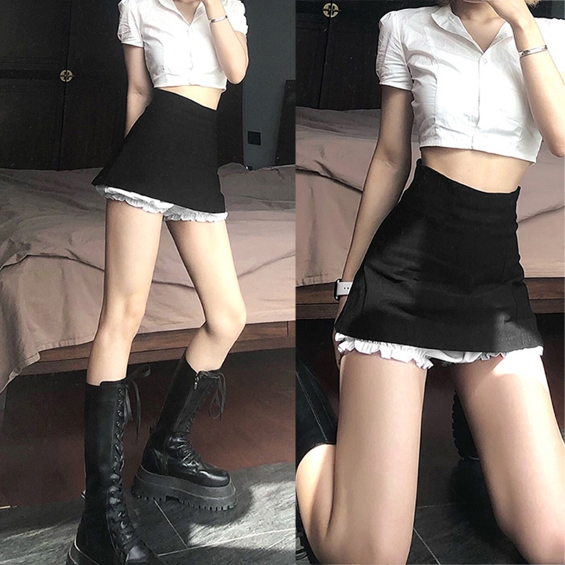 Quần ngắn lưng cao phong cách Lolita thời trang cho nữ