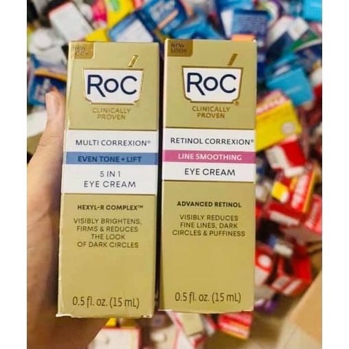 Kem mắt giảm thâm & nhăn ROC Retinol Correxion Eye Cream & RoC Multi Correxion 5in1 Eye Cream 15ml