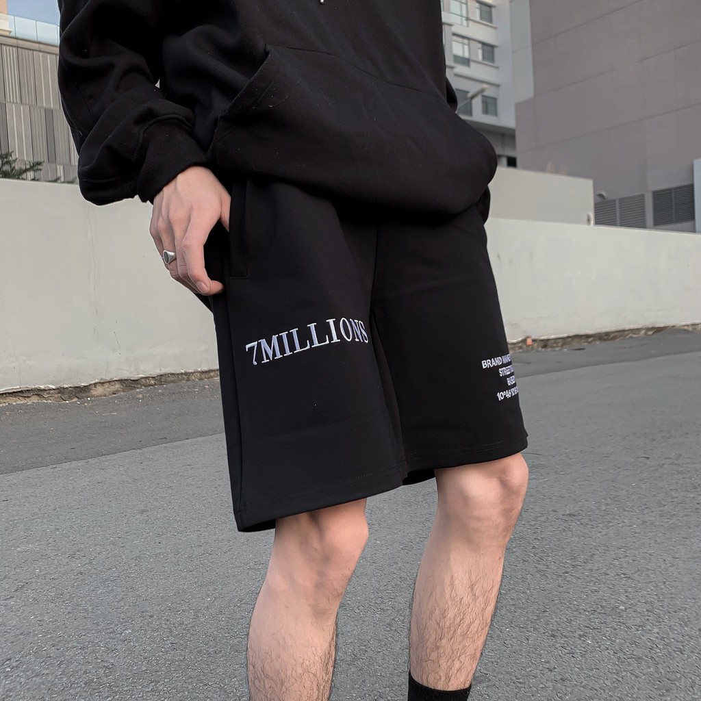 Quần short 7millions Basic Typography White - Đen | BigBuy360 - bigbuy360.vn