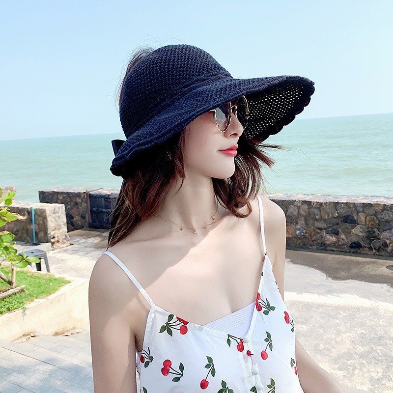 Mũ cói, mũ đi biển hở chóp siêu xinh Có Nơ Hot 2022