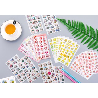 Sét 6 tấm dán sticker động vật cute