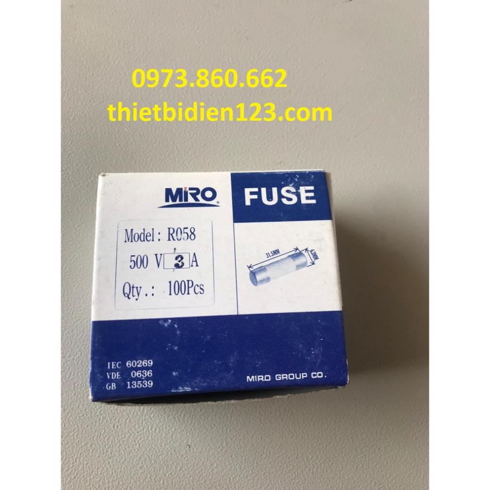 cầu chì sứ phi 6mm R058 500V 3A,20A -TBĐ