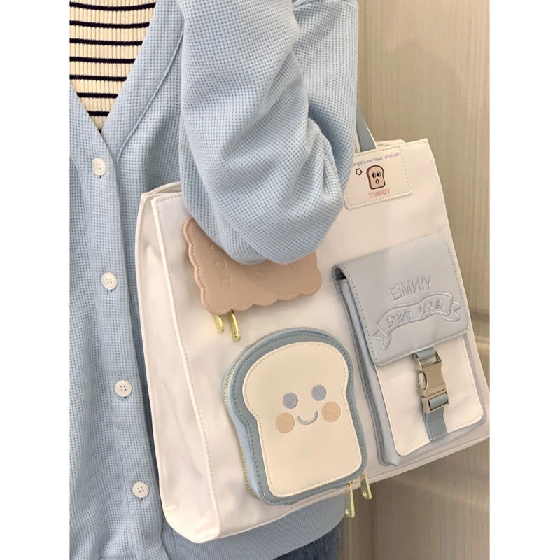 Túi Tote Đeo Vai Sức Chứa Lớn Thiết Kế Đơn Giản Dễ Thương