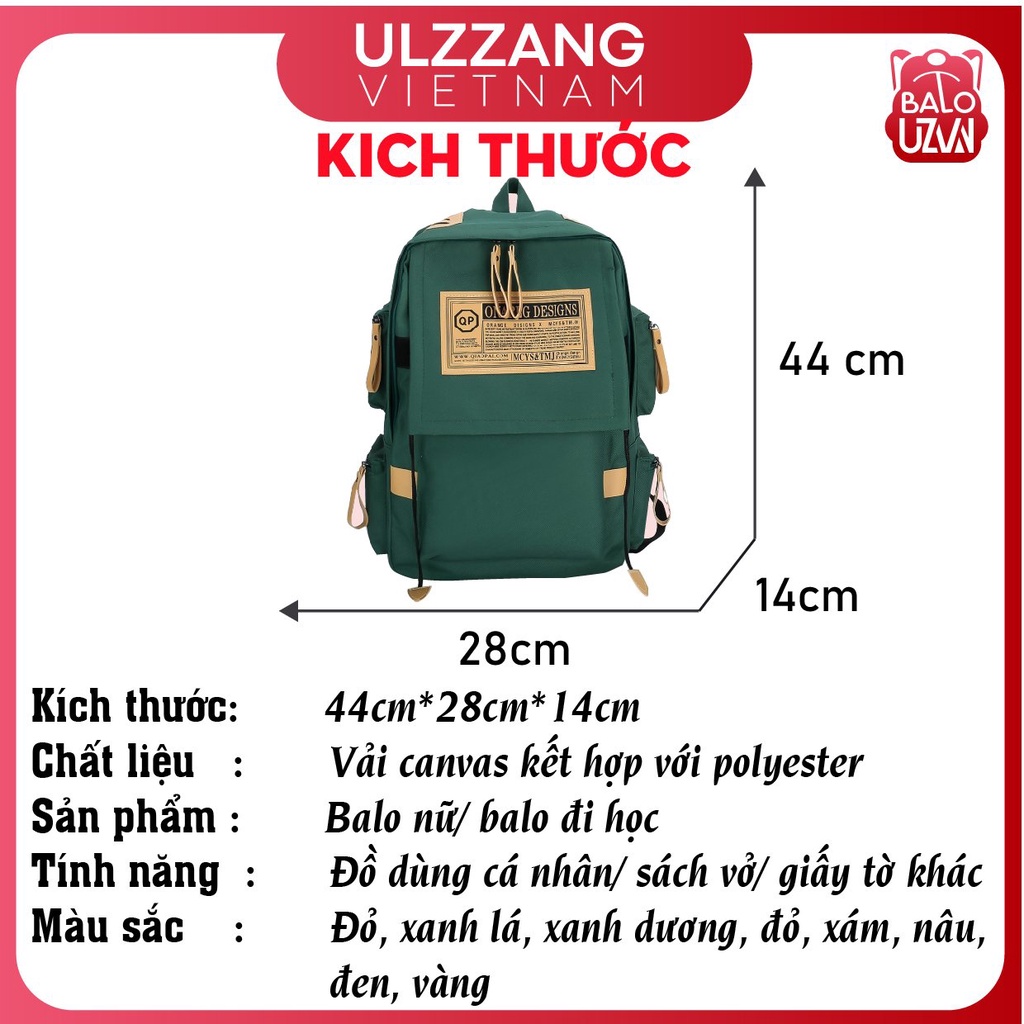 Balo nam, nữ đi học nhiều màu sắc có chống nước phong cách Ulzzang Unisex Hàn Quốc