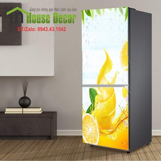 Miếng Dán Tủ Lạnh Chống Thấm Nước - Chất Liệu Decal Bóc Dán - Phù Hợp Mọi Loại Tủ - Cam Lốc Xoáy