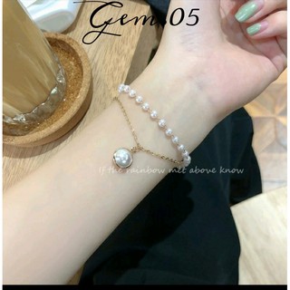 Vòng tay lắc tay De ngọc trai nhân tạo Gem.05