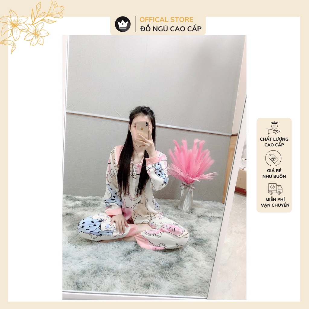 Đồ bộ pijama - bộ mặc nhà dài tay họa tiết sang chảnh,chất vải mịn màng,sang trọng | BigBuy360 - bigbuy360.vn