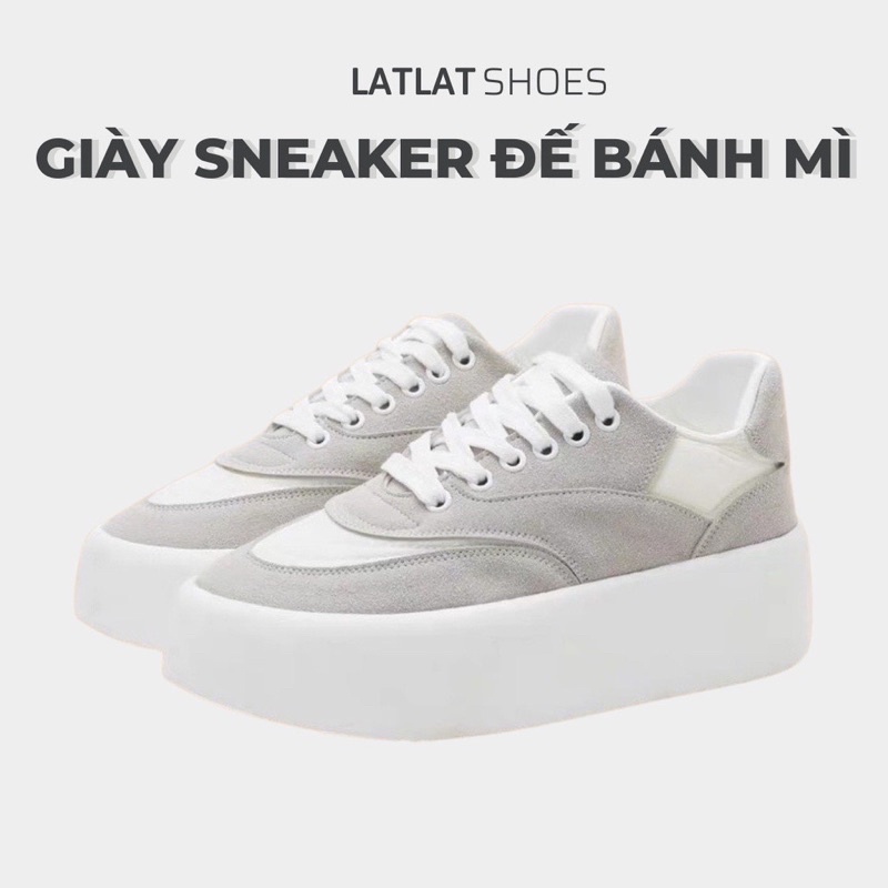 Giày ROSE BLACKPINK Màu Xám Trắng Đế Bánh Mì Thời Trang Cực Kì Hot