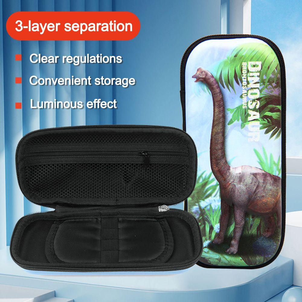 PISTA Túi Đựng Bút Bằng EVA Chống Nước Hình Khủng Long 3D Dễ Thương