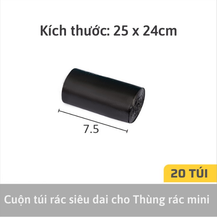 Cuộn Túi Đựng Rác Mini Siêu Dai Cho Thùng Rác Mini