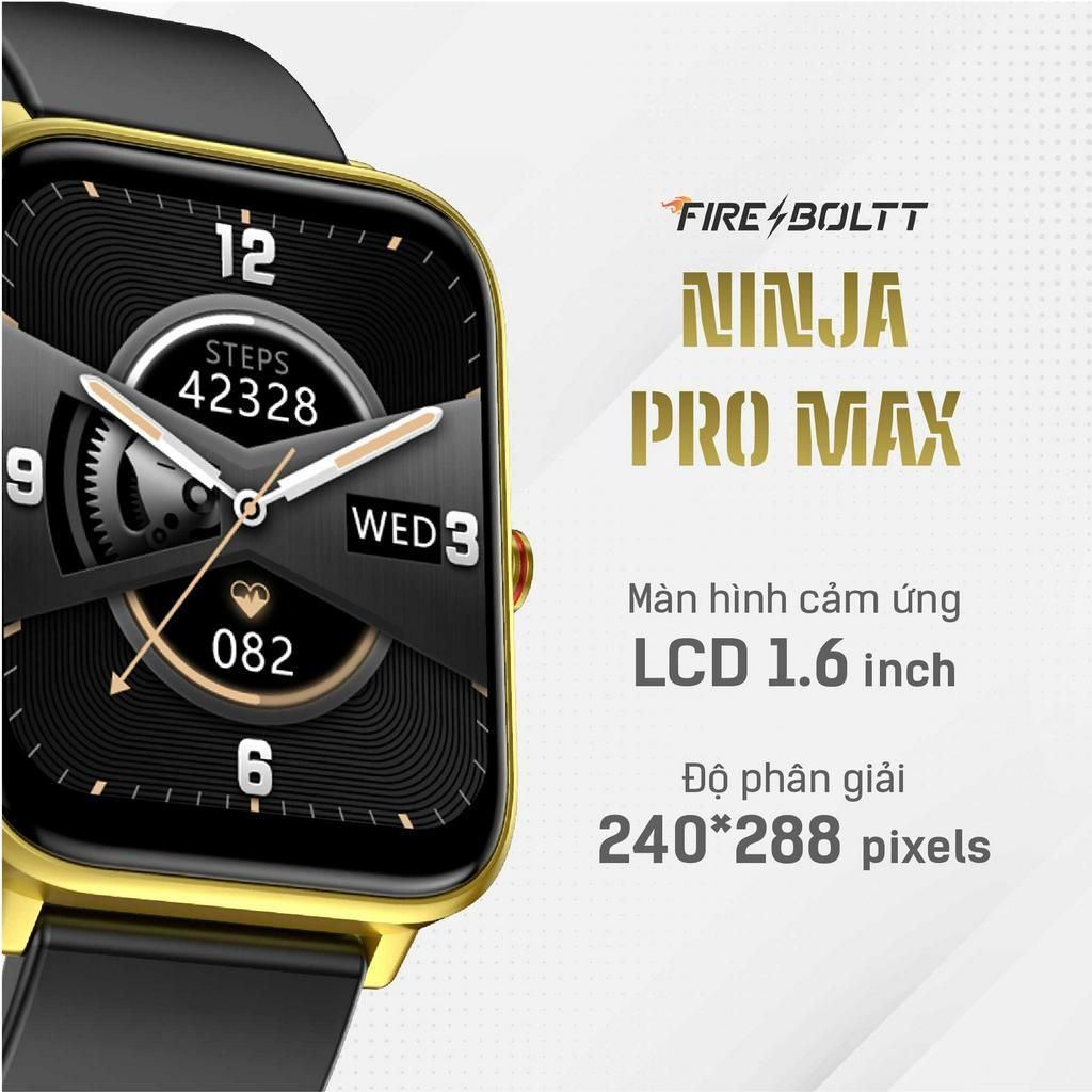 Đồng hồ thông minh FireBoltt Ninja Pro Max - Hãng phân phối chính thức | Màn LCD | Theo dõi sức khoẻ | Chống nước IP68
