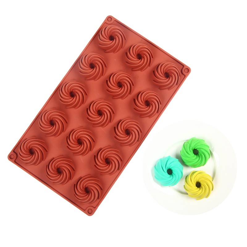 Khuôn Silicone 15 Ô Hình Xoắn Ốc Làm Bánh Mousse