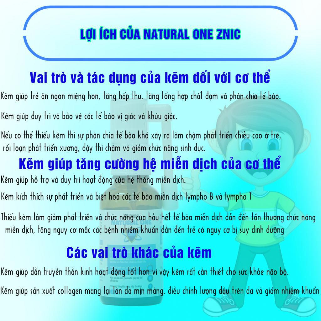 Xịt bổ sung kẽm Natural One Zinc 30ml cho trẻ từ 0 tháng tuổi, giảm rối loạn tiêu hóa, tiêu chảy, chán ăn - DEKABON