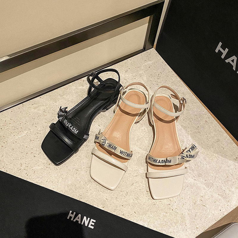 Hàng mới về Giày sandal đế bằng phong cách Pháp hàng bán chạy