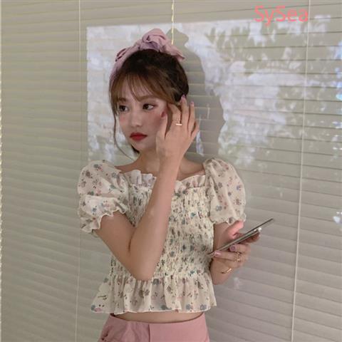 Áo Croptop Chất Chiffon Hoạ Tiết Hoa Thời Trang Mùa Hè Cho Phái Nữ