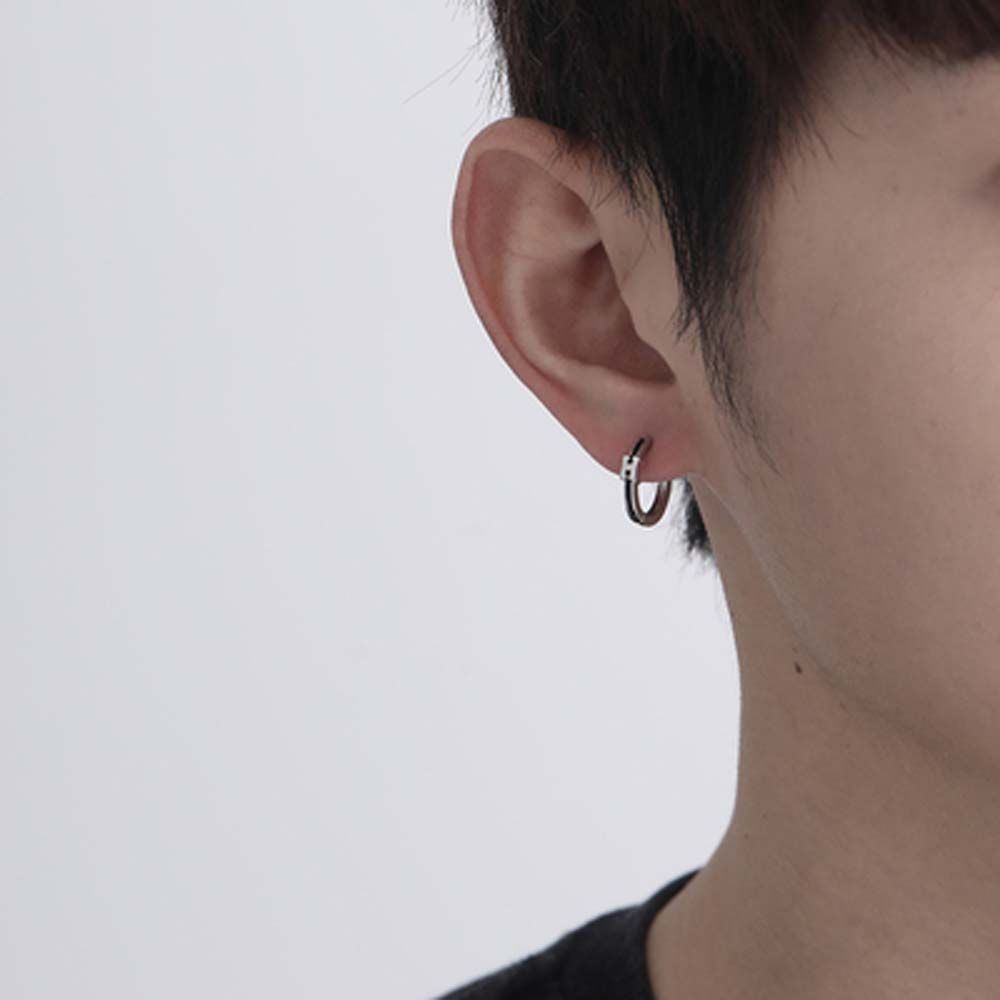 Bông tai hình chữ H thiết kế đơn giản sang trọng cho nam