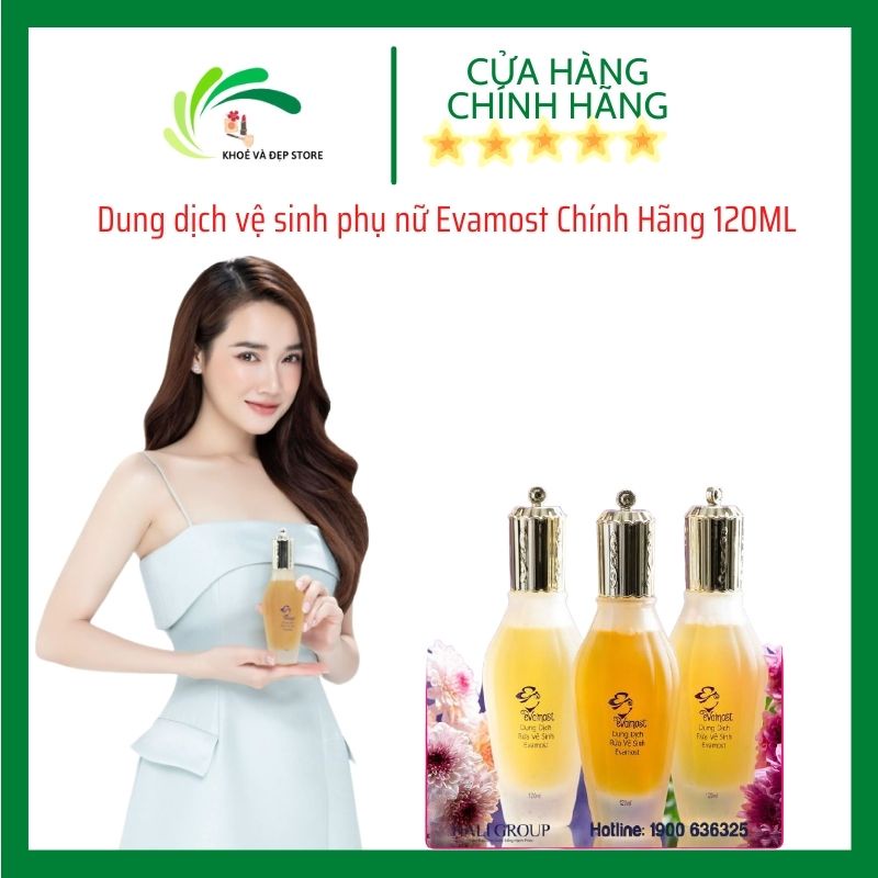 Dung Dịch Vệ Sinh Phụ Nữ EVAMOST 120ml chính hãng, tinh chất vệ sinh phụ nữ nhã phương