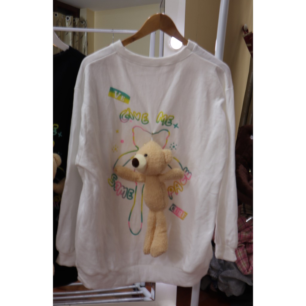 Áo sweater chữ "Give Me" ở sau lưng -Tặng kèm Gấu Bông-Sweater ulzzang nữ nỉ form rộng -HươngSu (PVN759) | BigBuy360 - bigbuy360.vn
