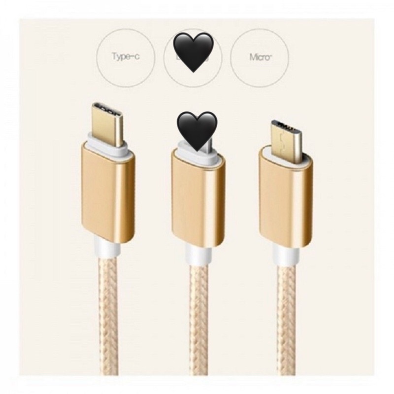 (Giá sỉ) Cáp sạc dây dù đa năng 3 đầu-Type C-Micro USB mẫu 1