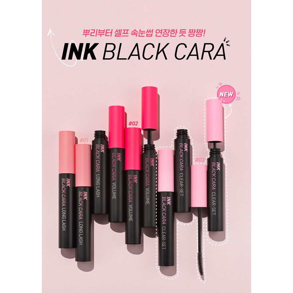 Mascara Giúp Cong Mi Tự Nhiên Peripera Ink Black Cara Mascara 8g