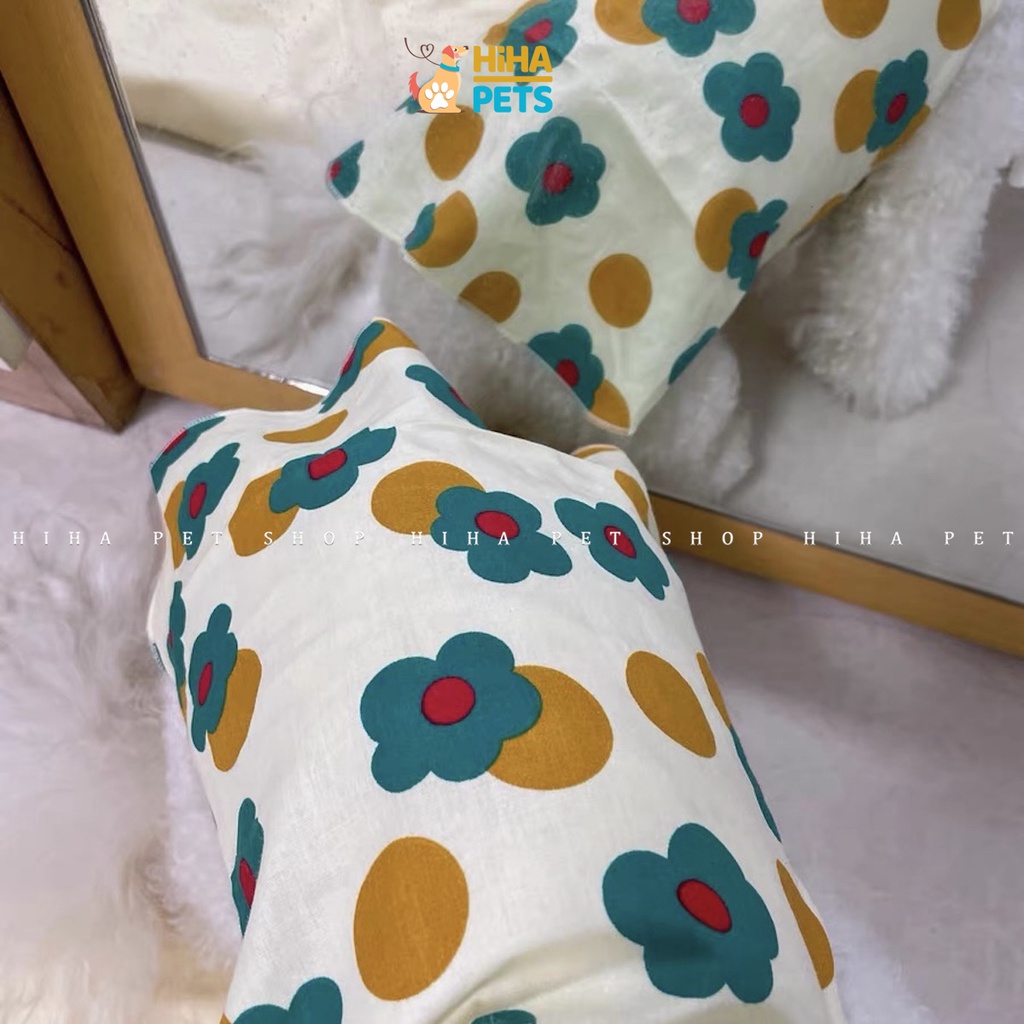 Váy Áo Cho Chó Mèo Dễ Thương Dây Cột Hoa Mùa Hè Quần Áo Cho Thú Cưng Mát Mẻ Hihapet.