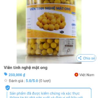 Viên tinh bột nghệ mật ong( 500GR )